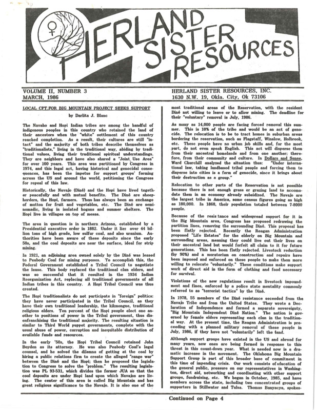 Herland Sister Resources : v.2: no.3(1986)