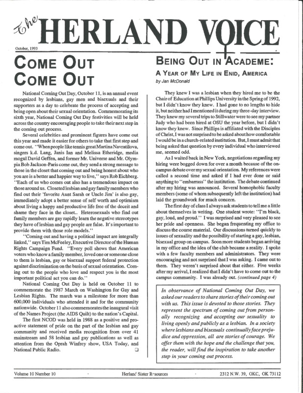 The Herland Voice : v.10: no.10(1993)