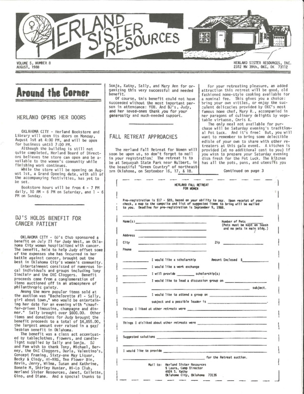Herland Sister Resources : v.5: no.8(1988)