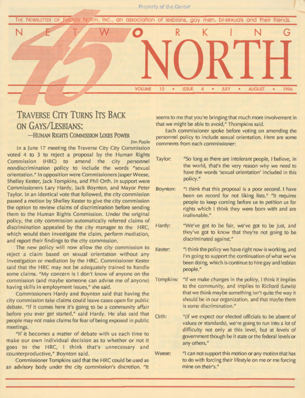 Networking 45° North : v.10:no.4(1996:Jul./Aug.)