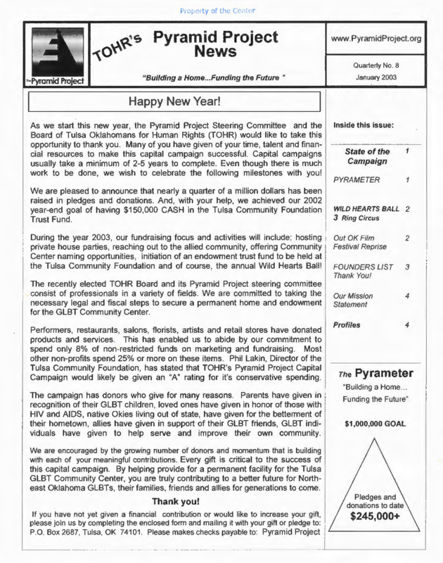 TOHR's Pyramid Project News