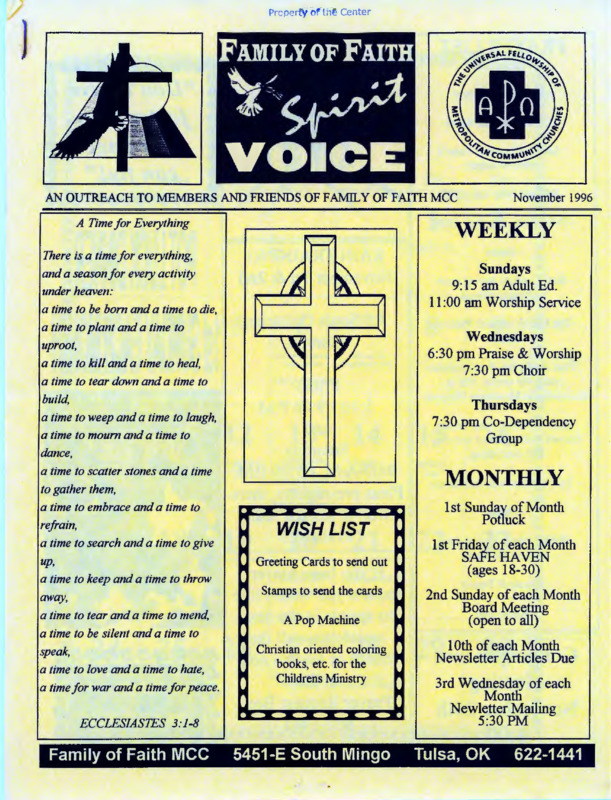 Family of Faith Spirit Voice : (1996:Nov.)