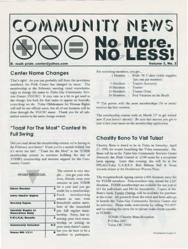 Community Center News : Mar. (1999)