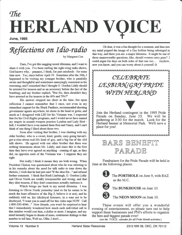 The Herland Voice : v.13: no.6(1995)