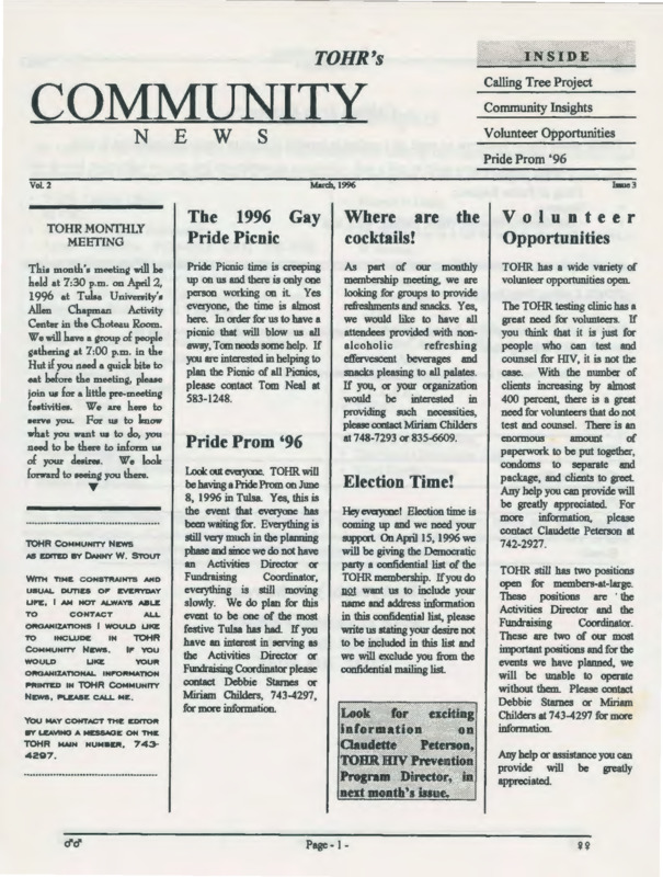Community Center News : Mar. (1996)