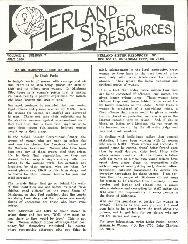 Herland Sister Resources : v.2: no.7(1986)