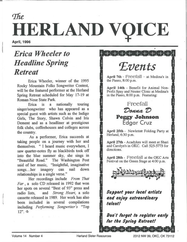 The Herland Voice : v.14: no.4(1996)
