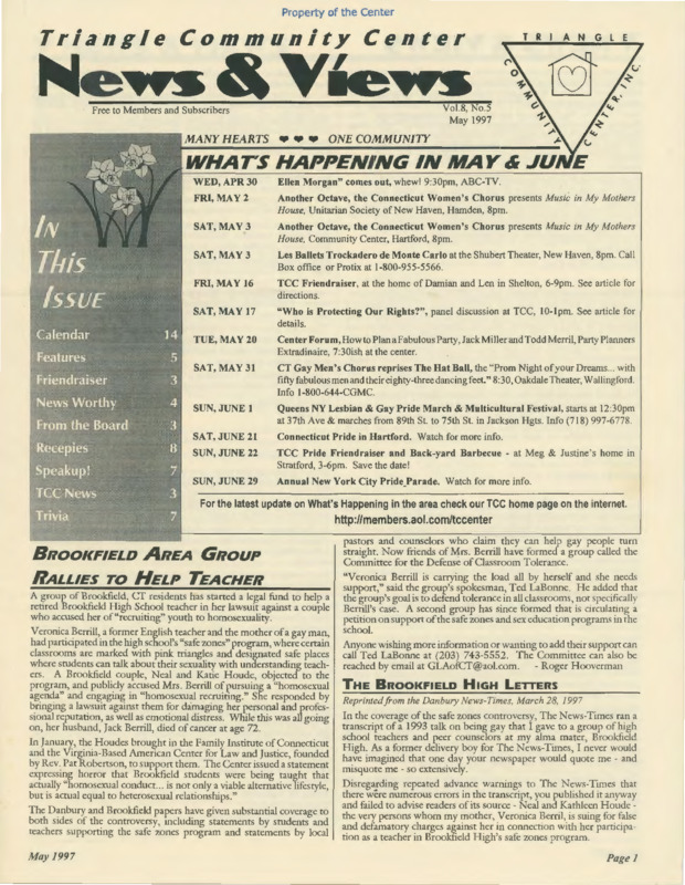 Triangle Community Center News & Views : v.8:no.5(1997:May)