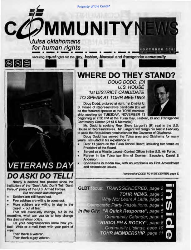 Community Center News : Nov. (2001)