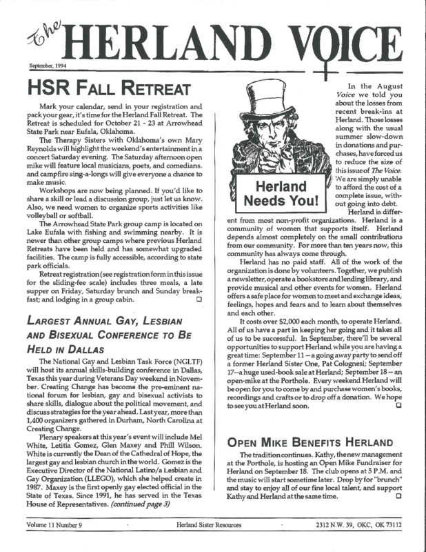 The Herland Voice : v.11: no.9(1994)