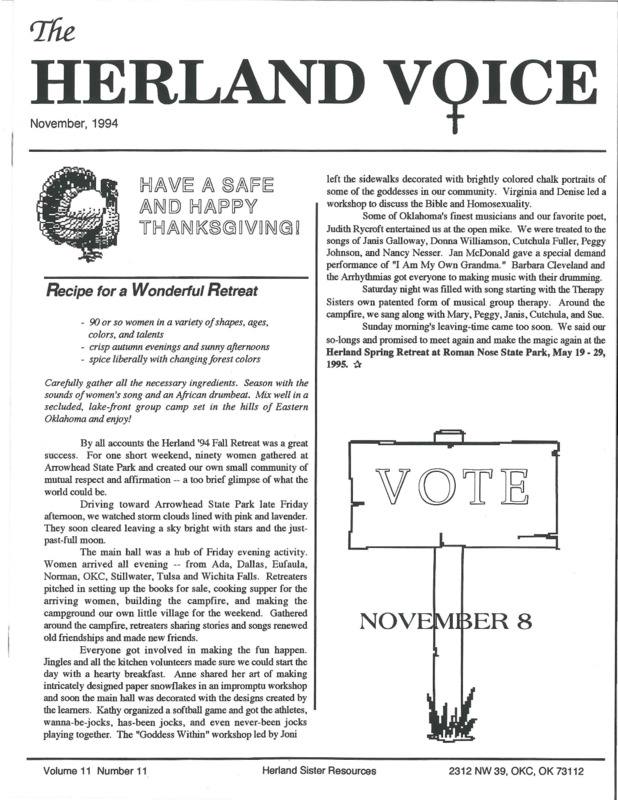 The Herland Voice : v.11: no.11(1994)