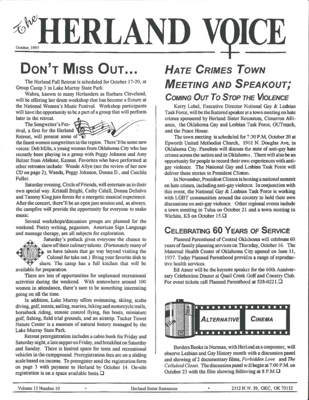 The Herland Voice : v.15: no.10(1997)