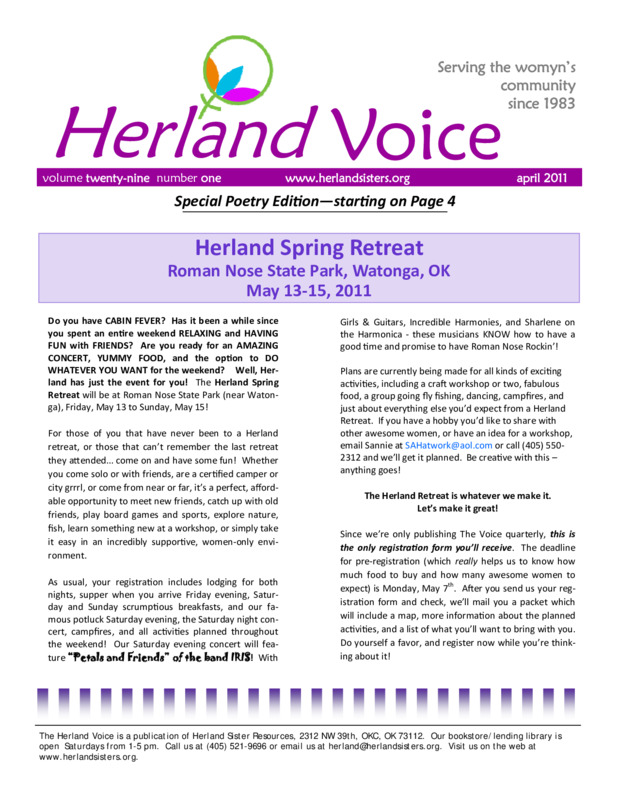 Herland Voice : v.29: no.1(2011)