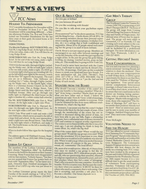 Triangle Community Center News & Views : v.8:no.12(1997:Dec.)