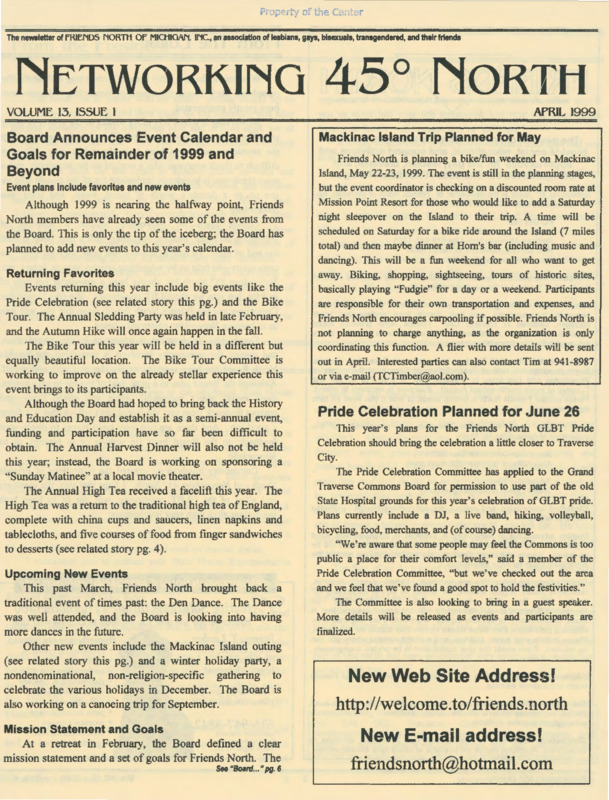 Networking 45° North : v.13:no.1(1999:Apr.)