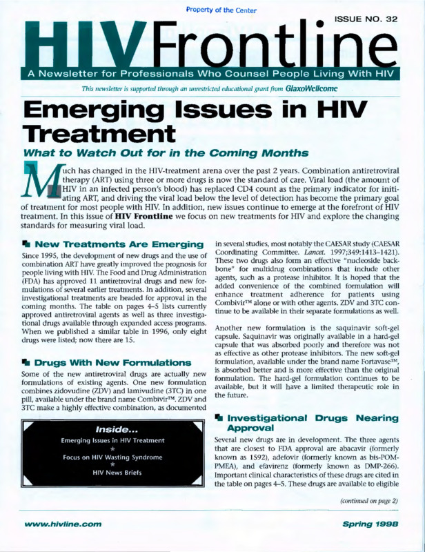 HIV Frontline : no.32(1998:Spring)