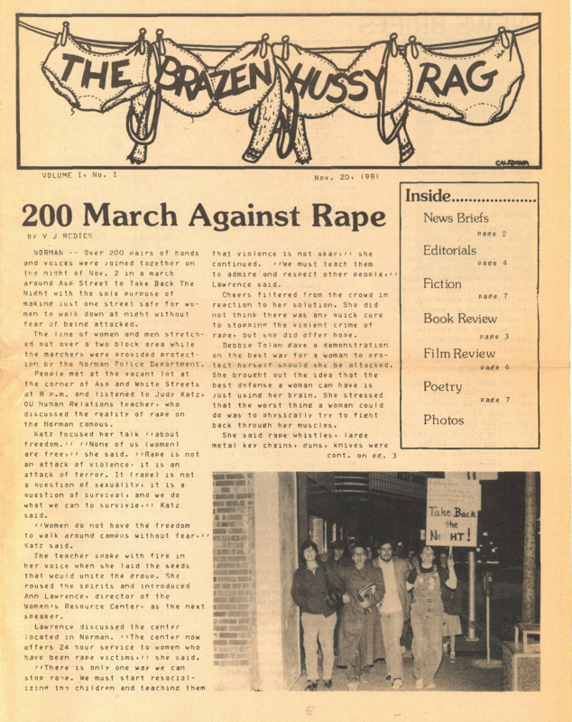 Brazen Hussy Rag : v.1:no.1(1981)