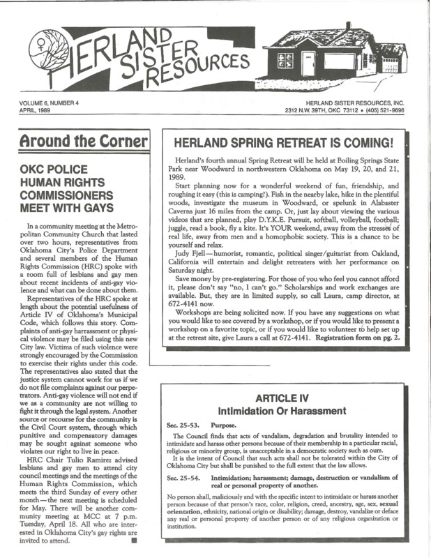 Herland Sister Resources : v.6: no.4(1989)