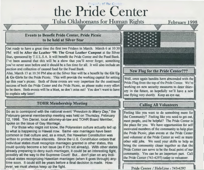 Pride Center News : (1998:Feb.)