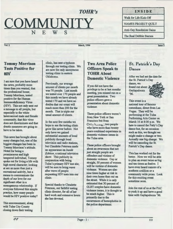 Community Center News : Mar. (1996)