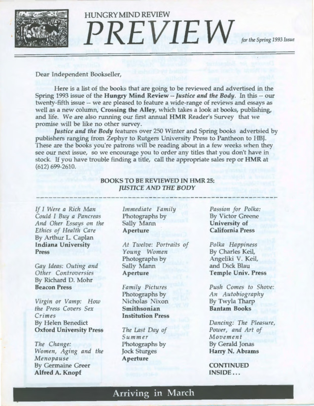 Hungry Mind Review Preview : (1993:Spring)