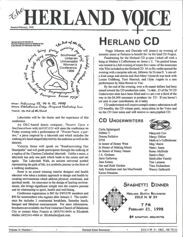 The Herland Voice : v.16: no.1(1998)