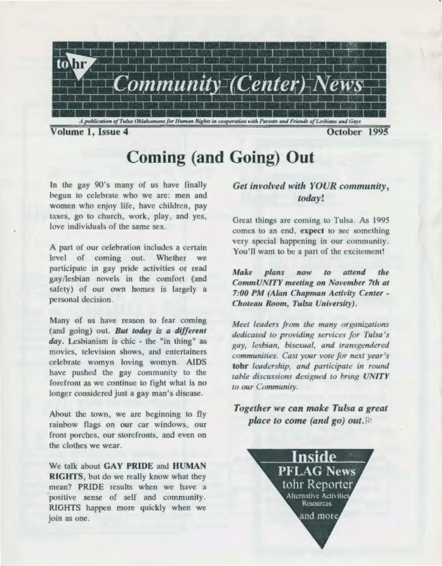 Community Center News : Oct. (1995)