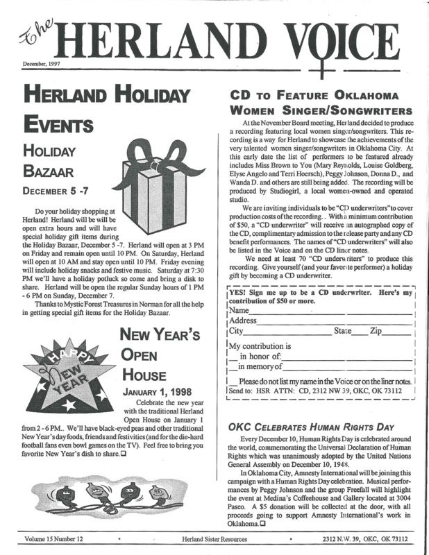 The Herland Voice : v.15: no.12(1997)