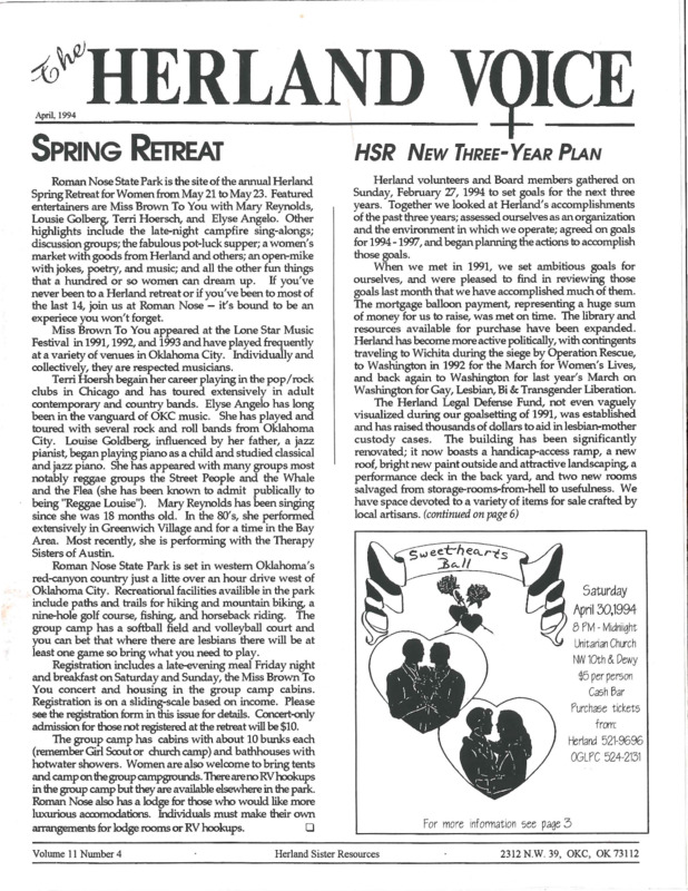 The Herland Voice : v.11: no.4(1994)