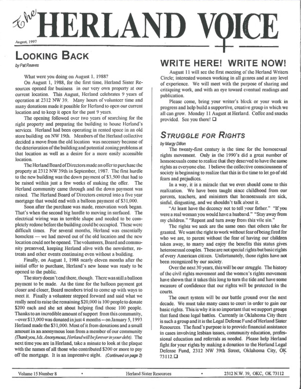 The Herland Voice : v.15: no.8(1997)