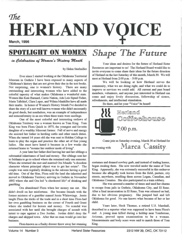 The Herland Voice : v.14: no.3(1996)
