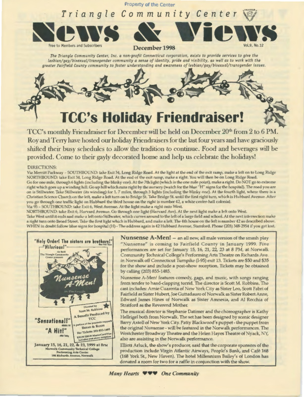 Triangle Community Center News & Views : v.9:no12(1998:Dec.)
