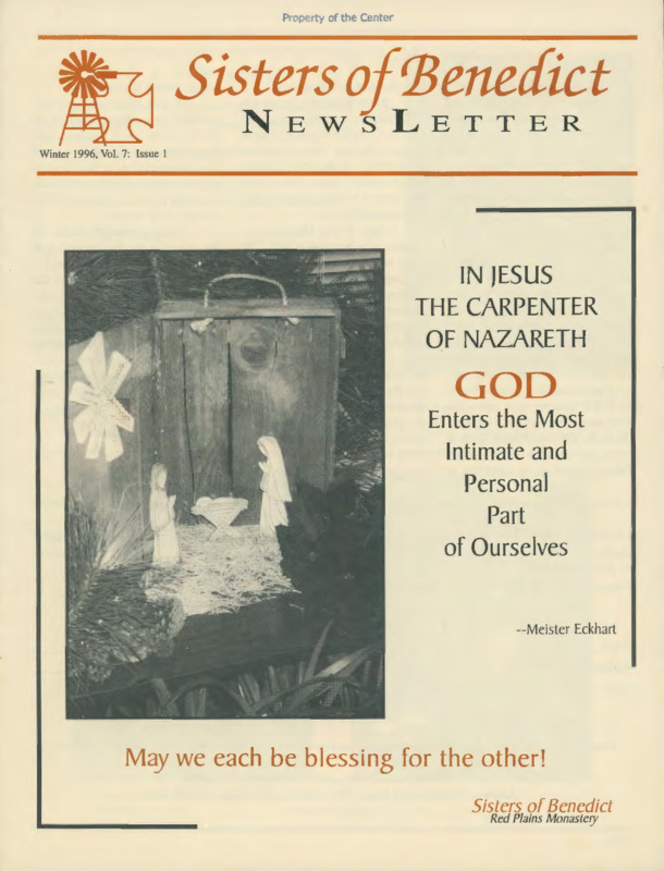 Sisters of Benedict Newsletter : v.7:no.1(1996:Winter)