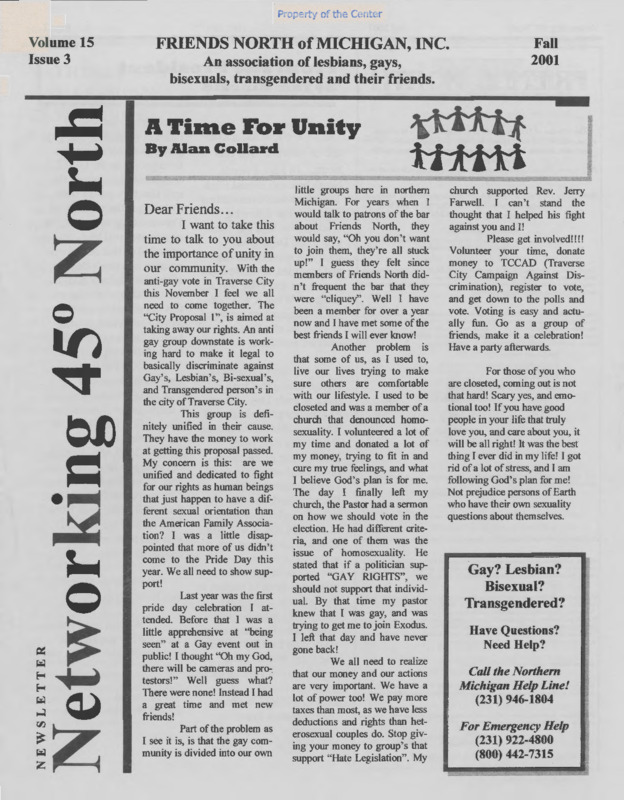 Networking 45° North : v.15:no.3(2001:Fall)