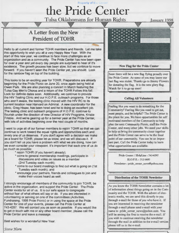 Pride Center News : (1998:Jan.)