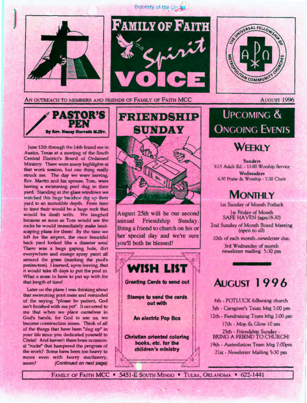 Family of Faith Spirit Voice : (1996:Aug.)