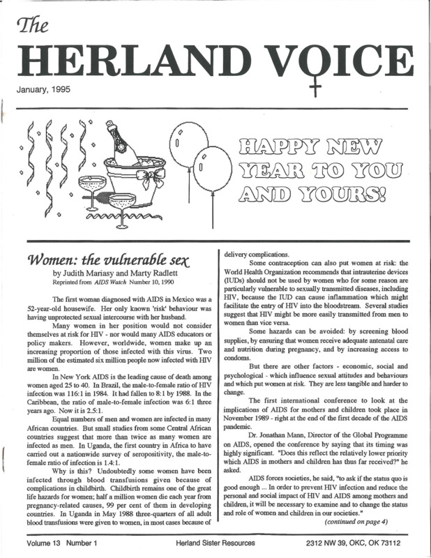 The Herland Voice : v.13: no.1(1995)