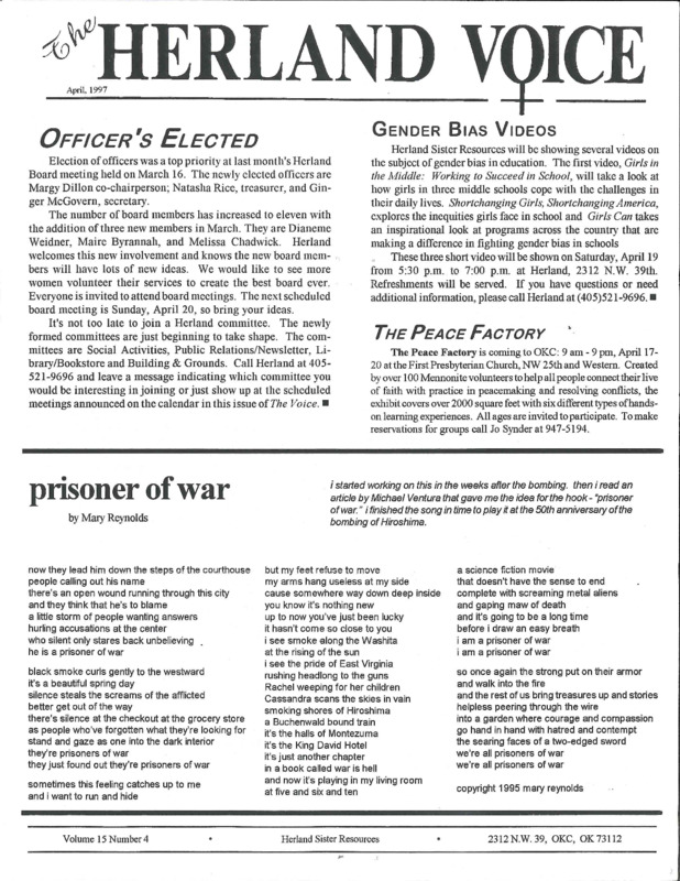 The Herland Voice : v.15: no.4(1997)