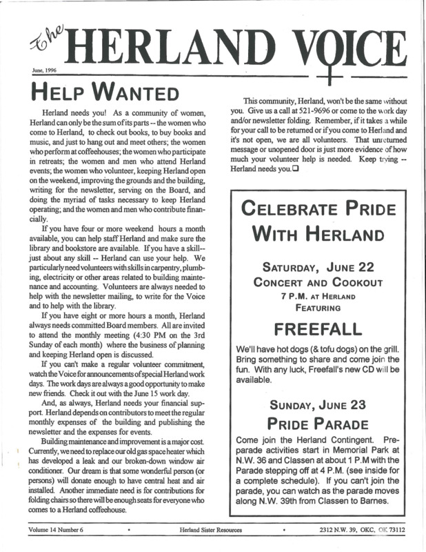 The Herland Voice : v.14: no.6(1996)