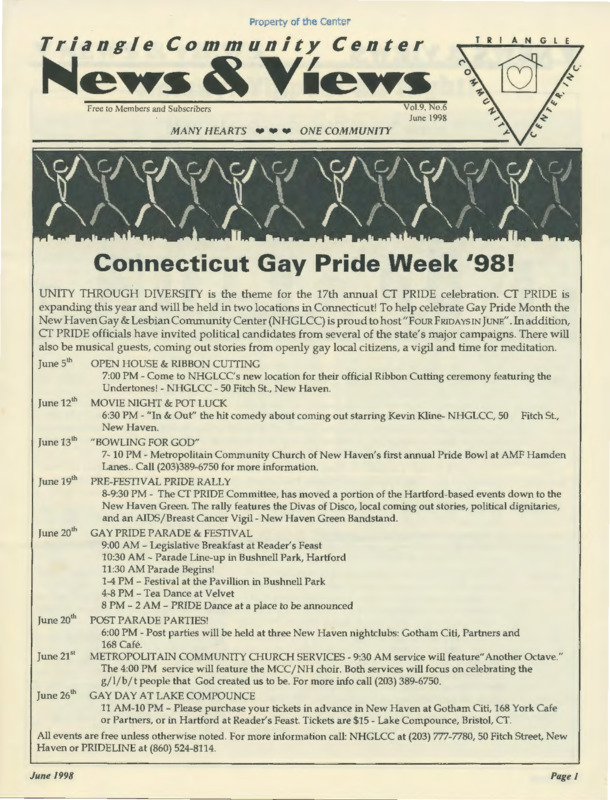 Triangle Community Center News & Views : v.9:no6(1998:Jun.)