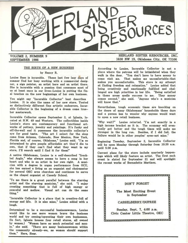 Herland Sister Resources : v.2: no.9(1986)