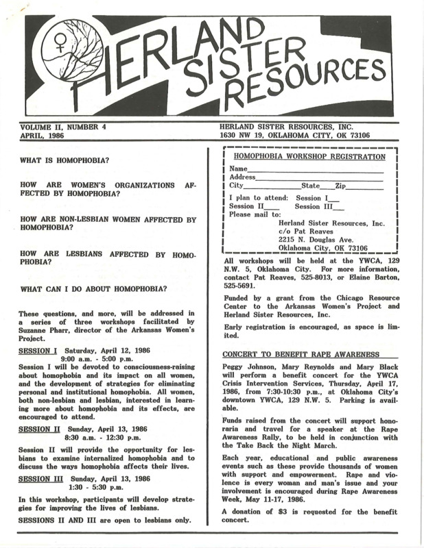 Herland Sister Resources : v.2: no.4(1986)