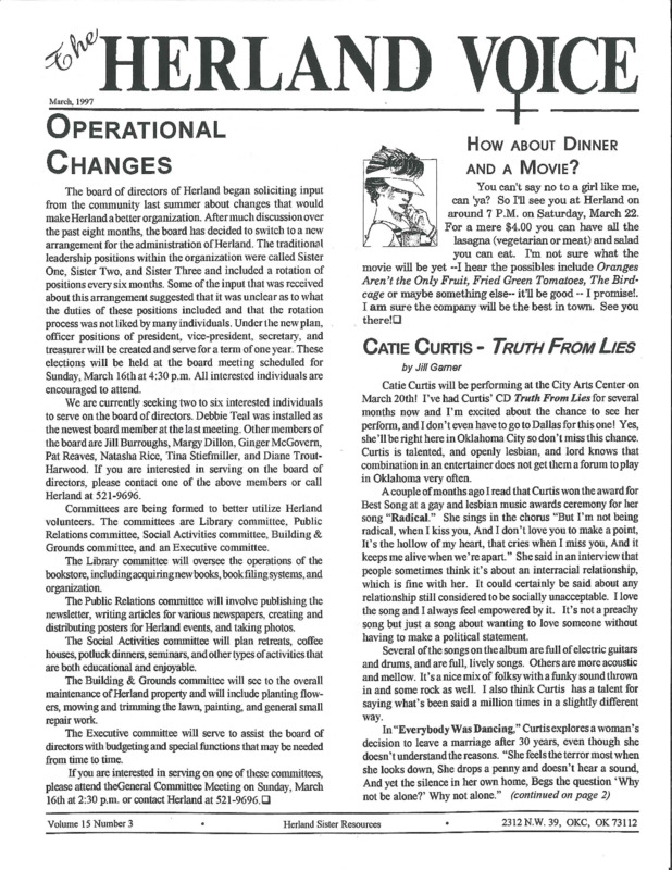 The Herland Voice : v.15: no.3(1997)